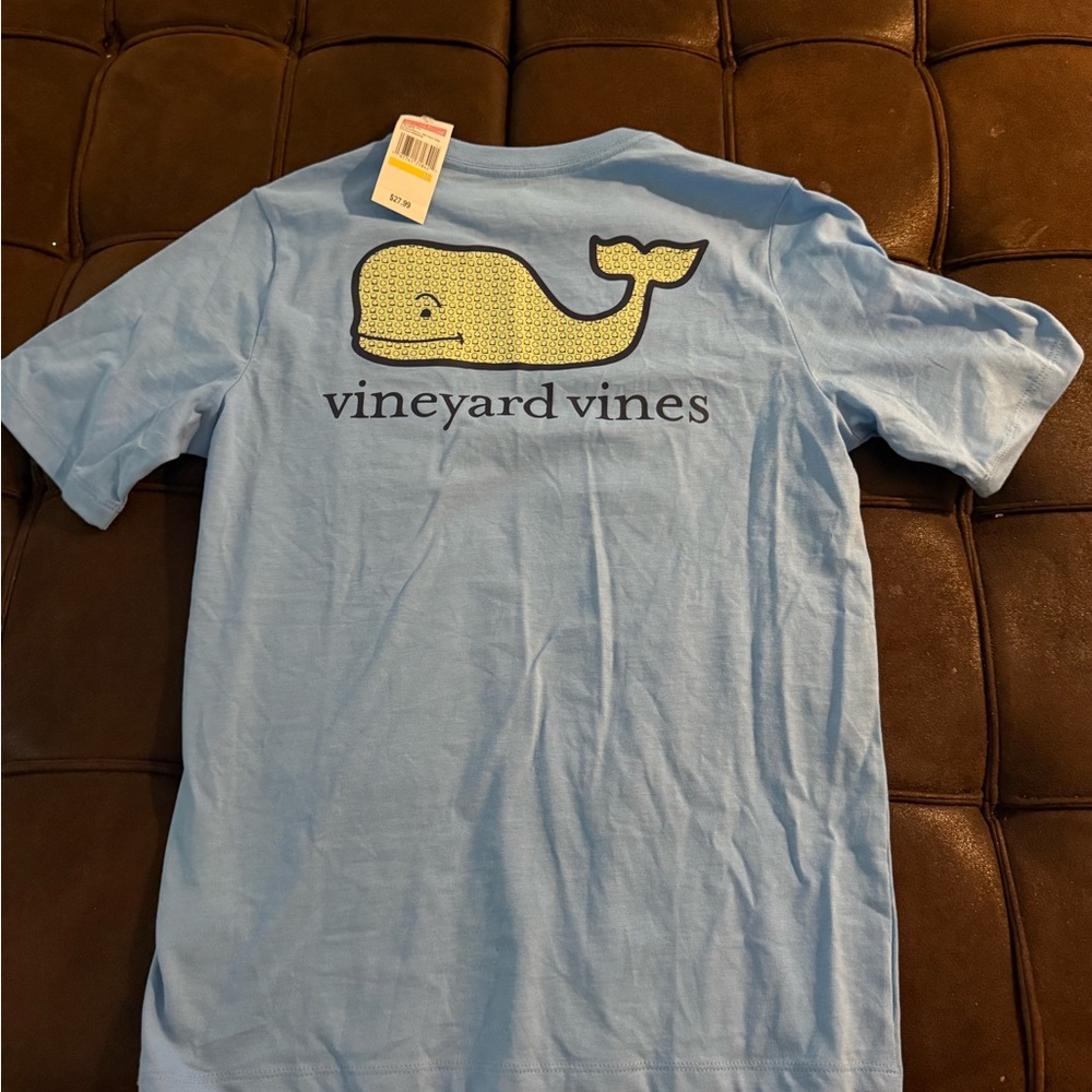 Vineyard Vines Light Blue Tee with Yellow Whale